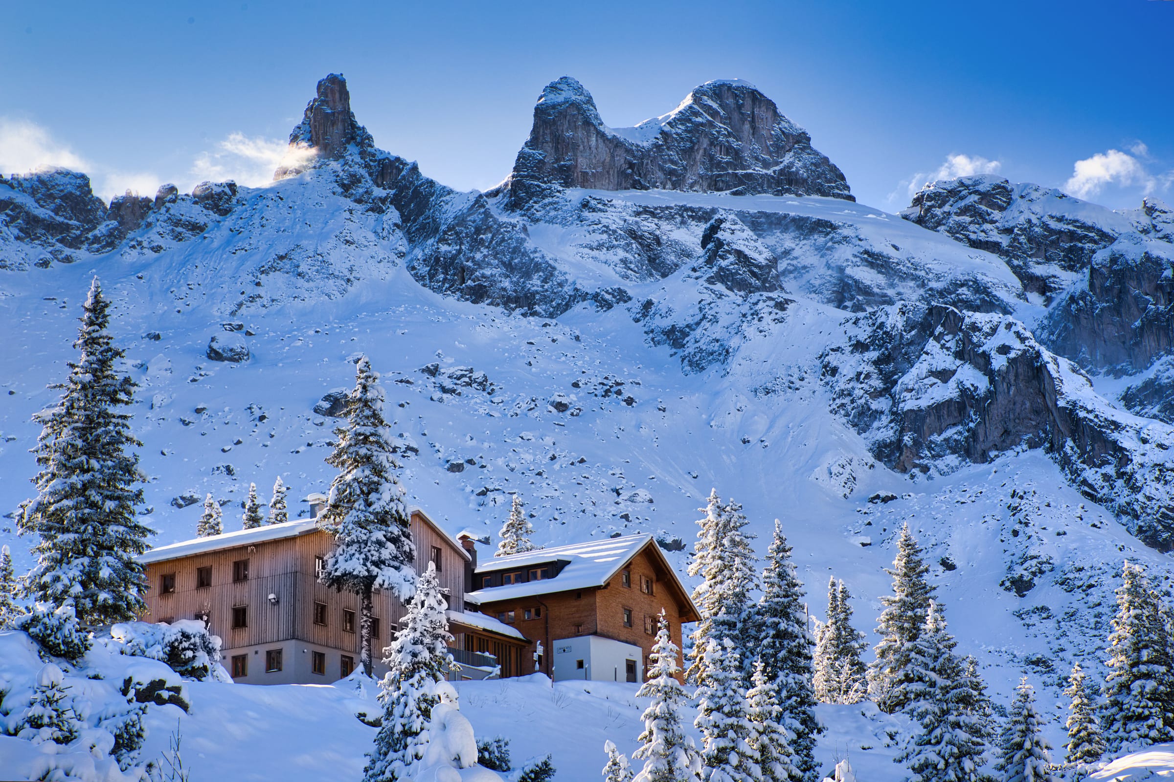 Gauertal im Winter mit Drei Türmen